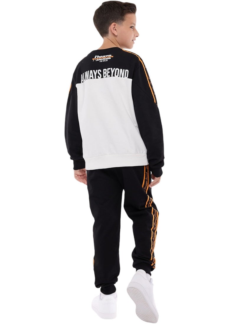 Boys' 2-Piece Set- Sweatshirt and Jogger Set (8-14 yrs) Off-White/Black - pzsku/Z45C71857661C5B02D96FZ/45/_/1740585257/8ac1262e-808d-4da2-ade0-5415b9467a2f