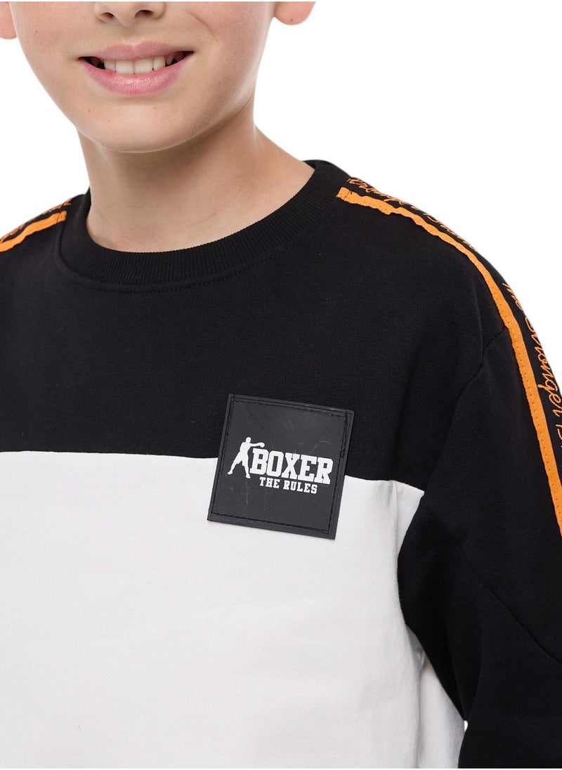 Boys' 2-Piece Set- Sweatshirt and Jogger Set (8-14 yrs) Off-White/Black - pzsku/Z45C71857661C5B02D96FZ/45/_/1740585258/64b1c65a-6739-493c-ad7d-ae2c4b23273e