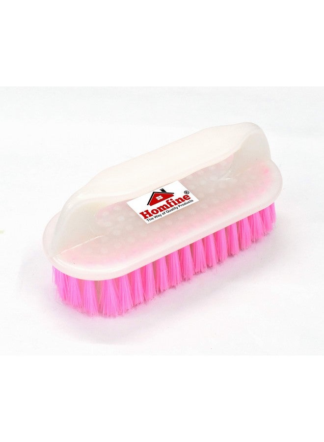 Homfine فرشاة تنظيف السلسلة / فرشاة غسيل الملابس مع مقبض شعيرات شبه صلبة لغسيل القماش الجينز والتي شيرتات وما إلى ذلك (1 قطعة قد يختلف اللون) مع ضمان - Image 3