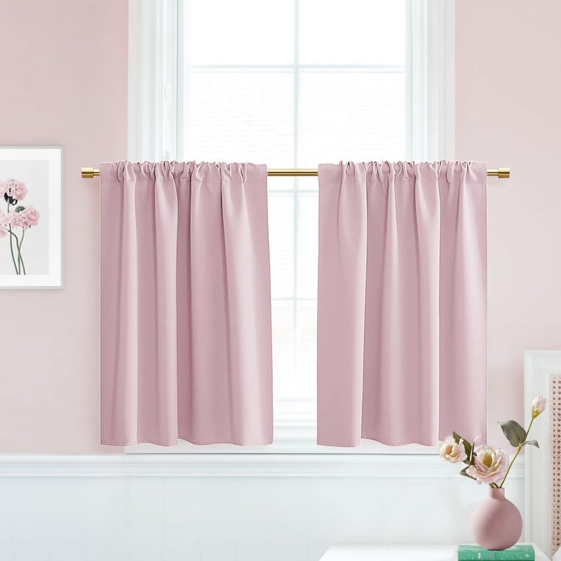 PANELSBURG Kids Curtains for Teen Girls Room BedroomLight Pink Short 80 Blackout Small Curtains for Baby Nursery24 Inch Length