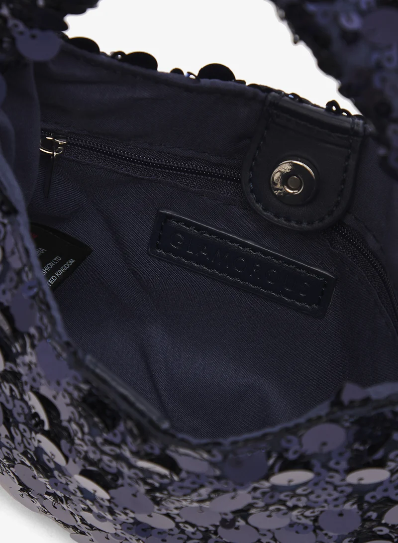 GLAMOROUS Dark Navy Casual Sequin Shoulder Bag for Women | Best Price UAE