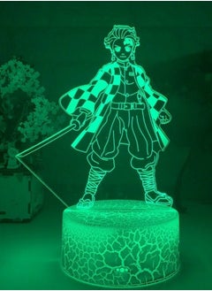 althiqahkey Acrylic Led Night Light Demon Slayer Kimetsu No Yaiba Tanjiro Kamado Figure Lamp  - Image 2