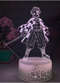 althiqahkey Acrylic Led Night Light Demon Slayer Kimetsu No Yaiba Tanjiro Kamado Figure Lamp  - Image 1