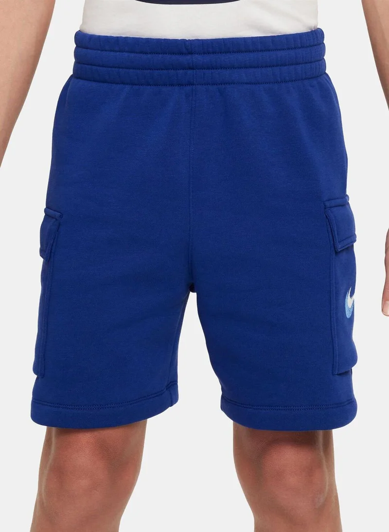 نايكي Kids' Sportswear Fleece Shorts (Older Kids)