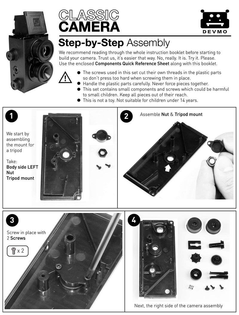 DEVMO Compatible with DIY Lightnes Classic Retro Holga Lomo Recesky TLR Camera 35mm Film Twin Lens Reflex Kit - Image 4