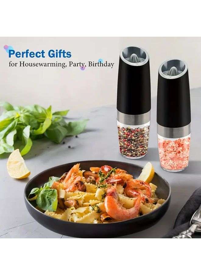Two In One Electric Pepper And Salt Grinder Set Black One Touch Automatic Operation With Adjustable Coarseness - Image 5