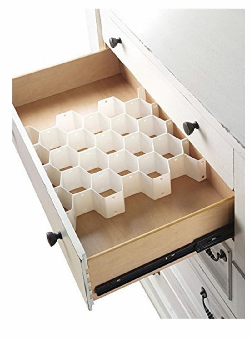 Y&D Honeycomb Drawer Organisers, Plastic Partition Storage Divider, Space Saver for Cabinet Clapboard Socks Ties Underwear Belts Scarves - Image 3