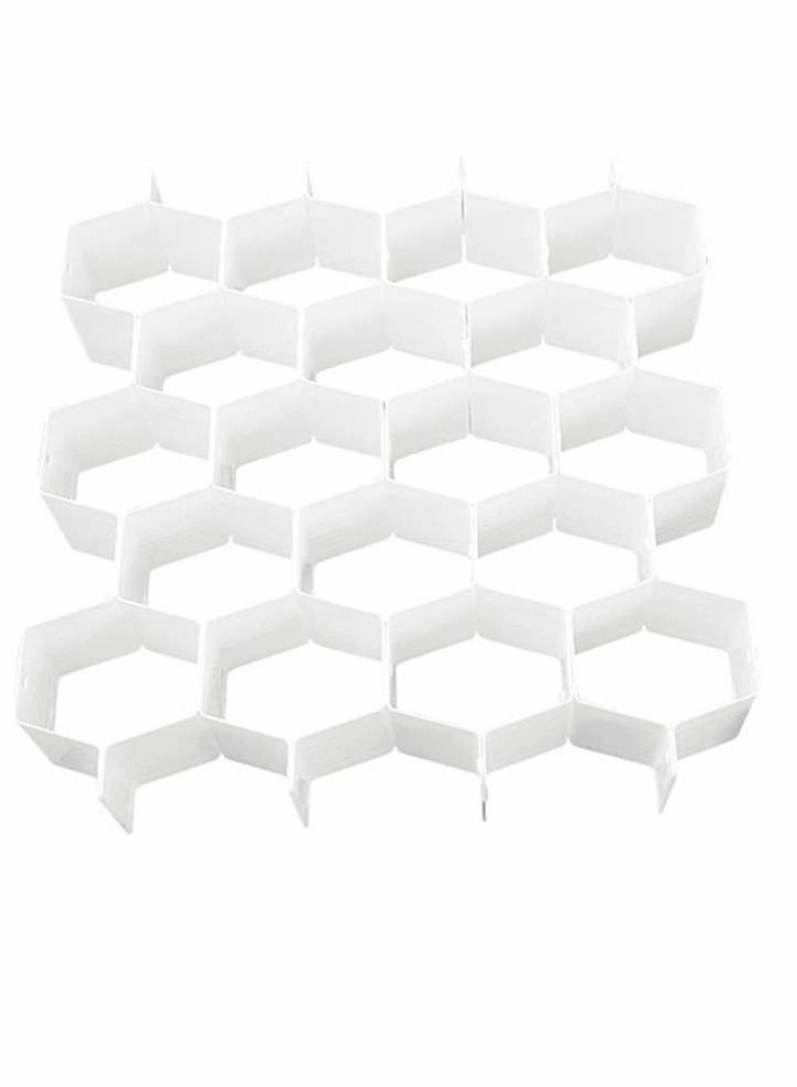 Y&D Honeycomb Drawer Organisers, Plastic Partition Storage Divider, Space Saver for Cabinet Clapboard Socks Ties Underwear Belts Scarves - Image 1