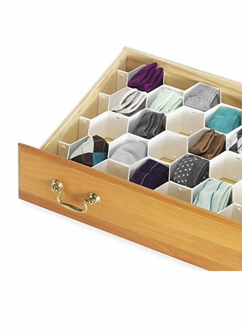 Y&D Honeycomb Drawer Organisers, Plastic Partition Storage Divider, Space Saver for Cabinet Clapboard Socks Ties Underwear Belts Scarves - Image 2
