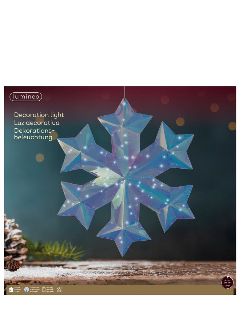 Kaemingk زخرفة كايمينك لعيد الميلاد على شكل ثلجية ميكرو LED باردة بيضاء 39 سم - Image 3