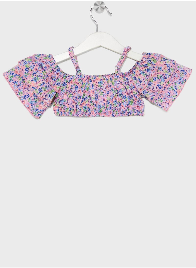 Nautinati - Nauti Nati Girls Floral Printed Top With Shorts - Image 1