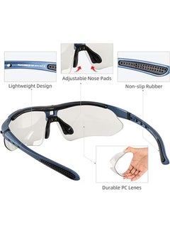 روكبروز نظارات شمسية رياضية فوتوكرومية من ROCKBROS للرجال، نظارات بيكلبول، نظارات ركوب الدراجات، نظارات شمسية للدراجات الجبلية، مع شريط مطاطي قابل للإزالة  - Image 3