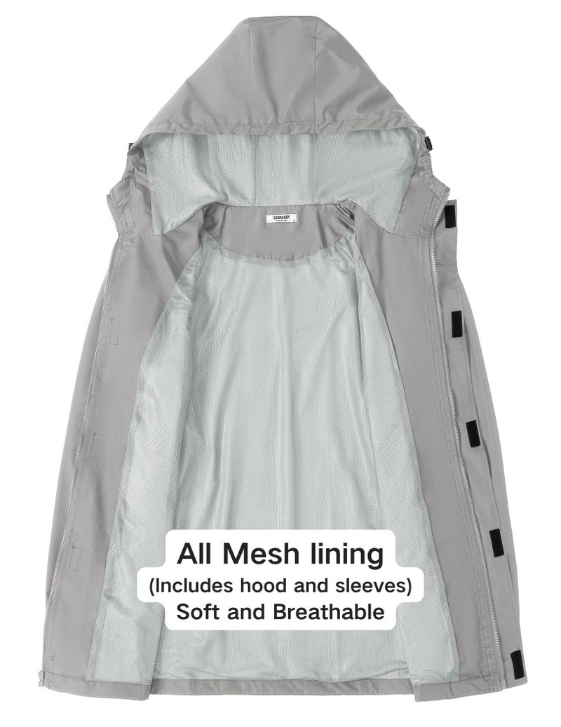 COOFANDY Men's Softshell Rain Jacket With Hood Waterproof Travel Jacket Lightweight Breathable Waterproof Hooded Jacket - Image 3