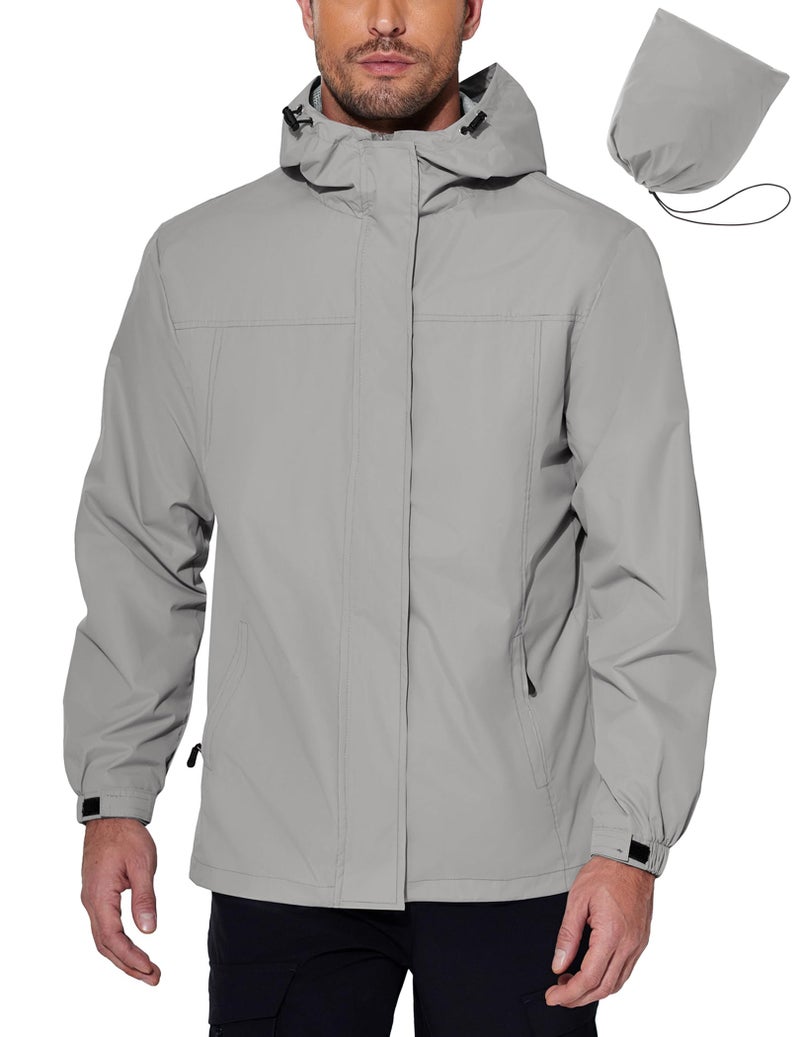 COOFANDY Men's Softshell Rain Jacket With Hood Waterproof Travel Jacket Lightweight Breathable Waterproof Hooded Jacket - Image 1