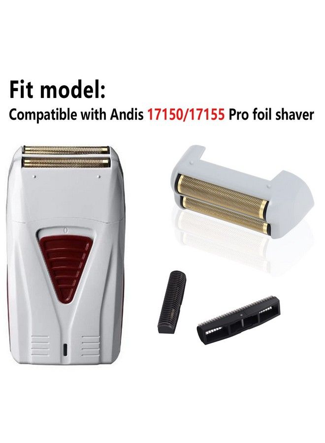 Piwerod 2 Pack Pro Shaver Replacement Foil And Cutters Compatible With Andis 17150(Ts1)/17155/17200 Shaver For Profoil & Lithium Shaver Golden - Image 3