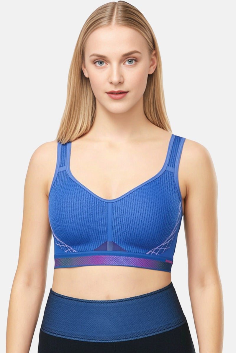 TRIUMPH Women Textured Lightly Padded Bralette, Blue - Image 1
