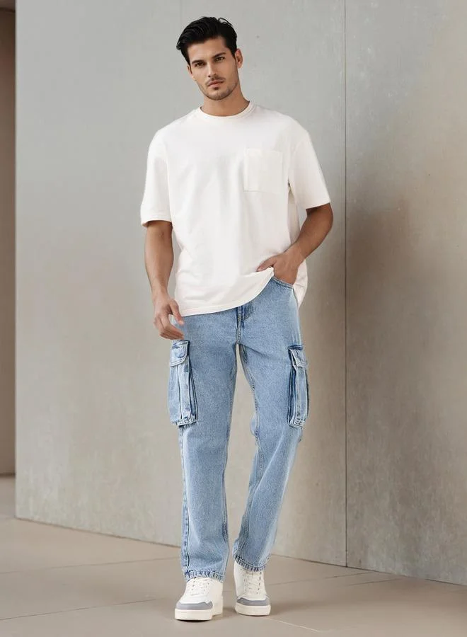 Splash FAV Men Straight Fit Mid Rise Cargo Jeans