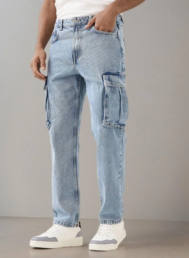 Splash FAV Men Straight Fit Mid Rise Cargo Jeans
