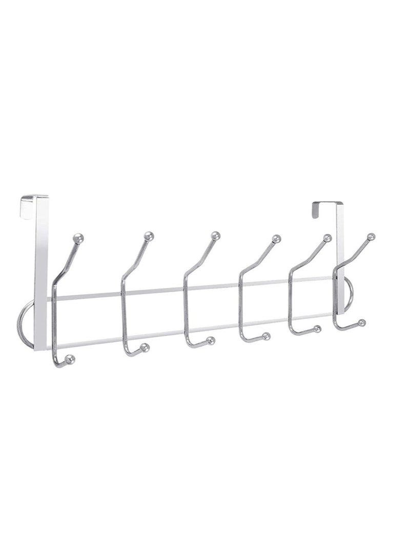 (Set of 2 pcs) Clothes Hangers Over Door with 12 hooks- Non Slip Metal Clothes Hangers, Heavy Duty Coat and Clothes Hangers, Metal Laundry Hangers for Adults - Clothes Hanger Door Hanger - Bathroom and Bedroom Door Hanger - Door Hanger - Over Door Metal Hanger with 12 Hooks Organizer for Towels, Clothes, Keys, Robes, Hats - Metal Hangers Over Door with 12 Hooks, Suitable for Towels, Coats, Clothes, Hats, Bedroom, Bathroom - Door Coat Hangers Over Door Towel Rack for Hats, Coats, Jackets, Bags, Scarves, Belt, Umbrellas  - Image 3