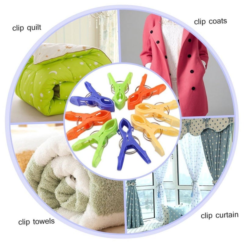 12 Jumbo Plastic Towel Clips Strong For Beach Chair Clothes Quilts - Image 4