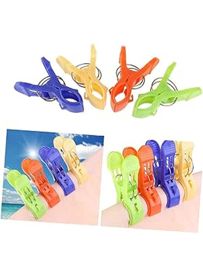 12 Jumbo Plastic Towel Clips Strong For Beach Chair Clothes Quilts - Image 1