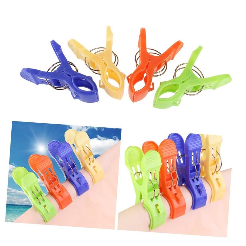 12 Jumbo Plastic Towel Clips Strong For Beach Chair Clothes Quilts - Image 2
