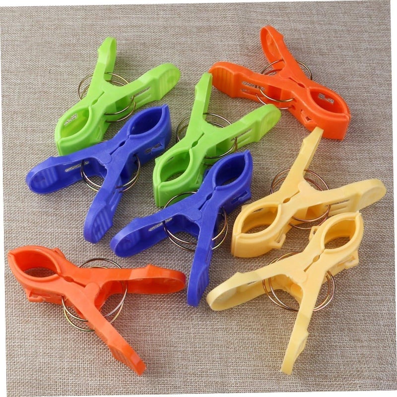 12 Jumbo Plastic Towel Clips Strong For Beach Chair Clothes Quilts - Image 3