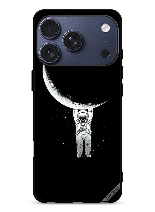 Covernex Apple iPhone 17 Pro Protective Case Cover Astronaut Hanging On Moon Photographic Print - Image 1