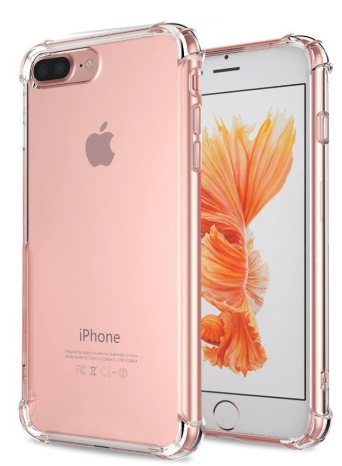 Bills Premium TPU Corner Case for iPhone 8 PLUS – Clear Soft Flexible TPU Shock Absorbent Transparent Cover with Reinforced Bumper Corners - Image 1