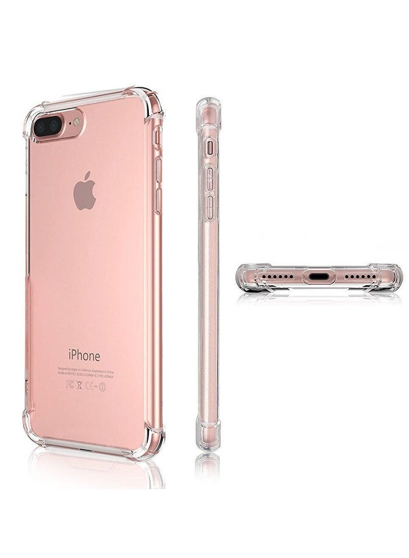 Bills Premium TPU Corner Case for iPhone 8 PLUS – Clear Soft Flexible TPU Shock Absorbent Transparent Cover with Reinforced Bumper Corners - Image 2
