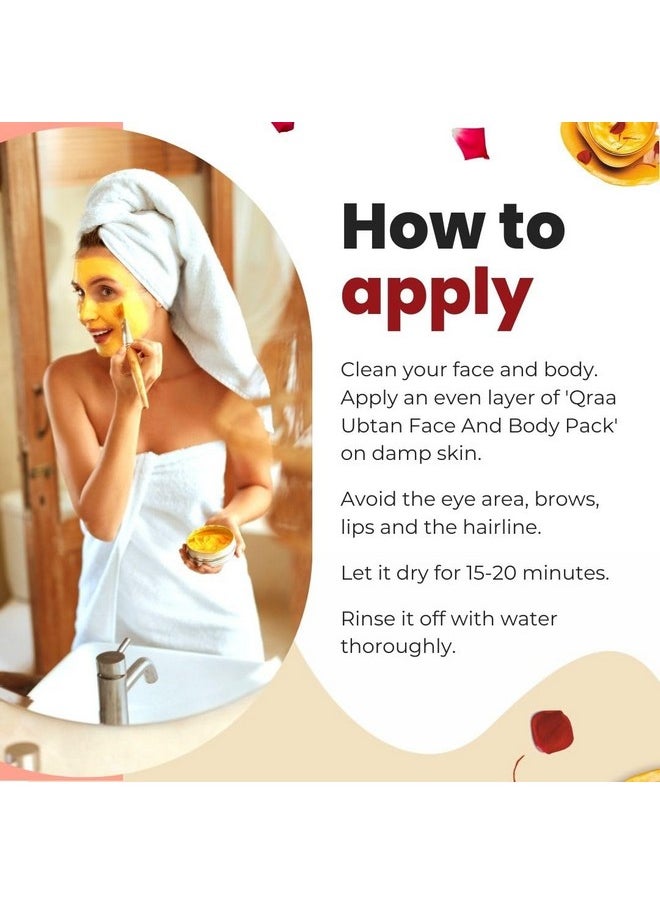 Qraa Ubtan Kit -For Glow And Brightening | Combo Pack Of Ubtan Facewash 100G, Ubtan Scrub 100G & Ubtan Pack 50G  - Image 4