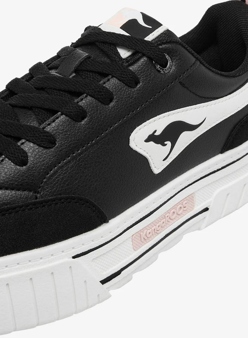 kangaROOS BLACK Women's Panelled Lace-Up Sports Shoes for Women | Best Price UAE