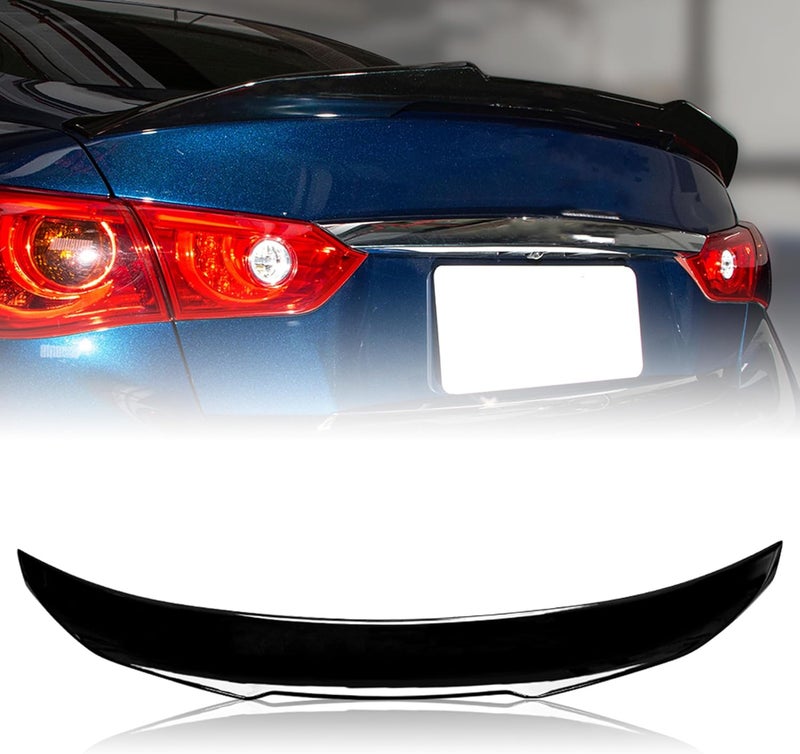 Rolling Gears Gloss Black Trunk Spoiler for Infiniti Q50 - Image 1