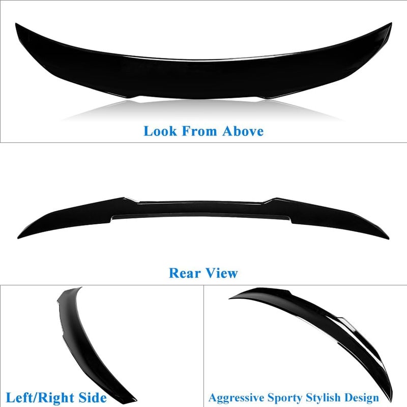 Rolling Gears Gloss Black Trunk Spoiler for Infiniti Q50 - Image 5