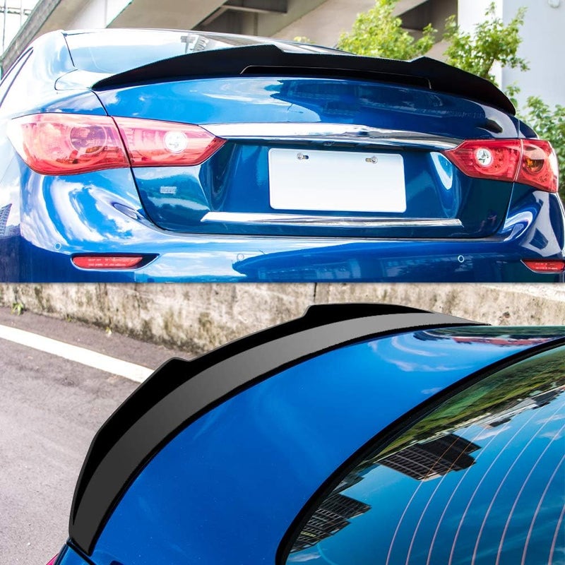 Rolling Gears Gloss Black Trunk Spoiler for Infiniti Q50 - Image 2