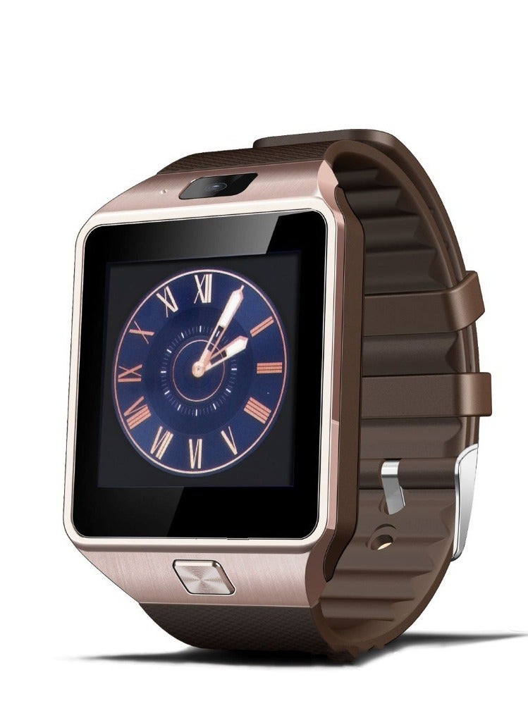 AROAQ DZ09 Bluetooth Smartwatch, Gold Touchscreen Wrist Smart Phone Watch, Sports Fitness Tracker With Sim SD Card Slot, Multifunctional Bluetooth Smartwatch For Kids Men Women - Image 1