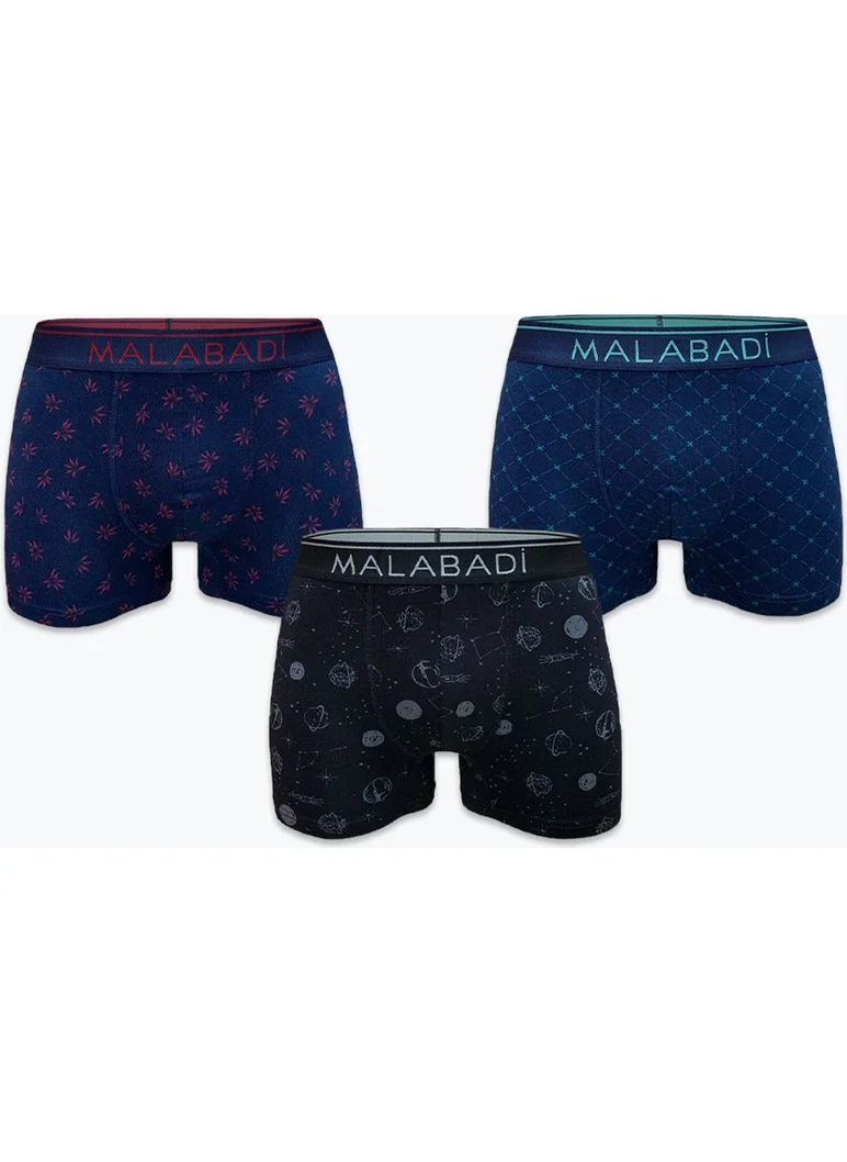 Malabadi Men's Patterned 3-Pack Modal Boxer 3M252