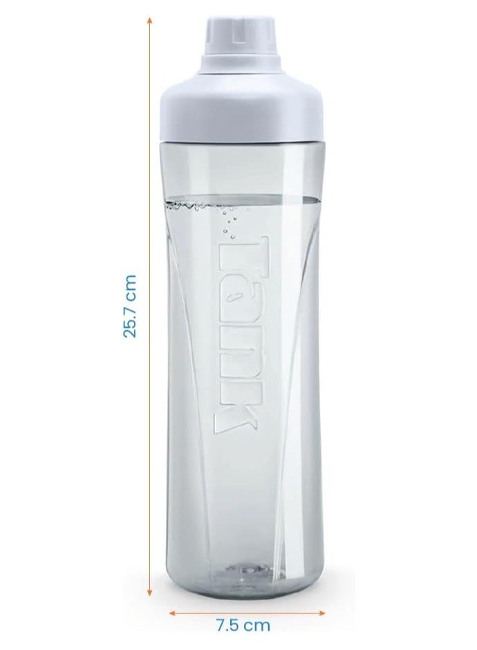 Tank Tritan Plastic Water Bottle 800mL, Light Grey - Image 5