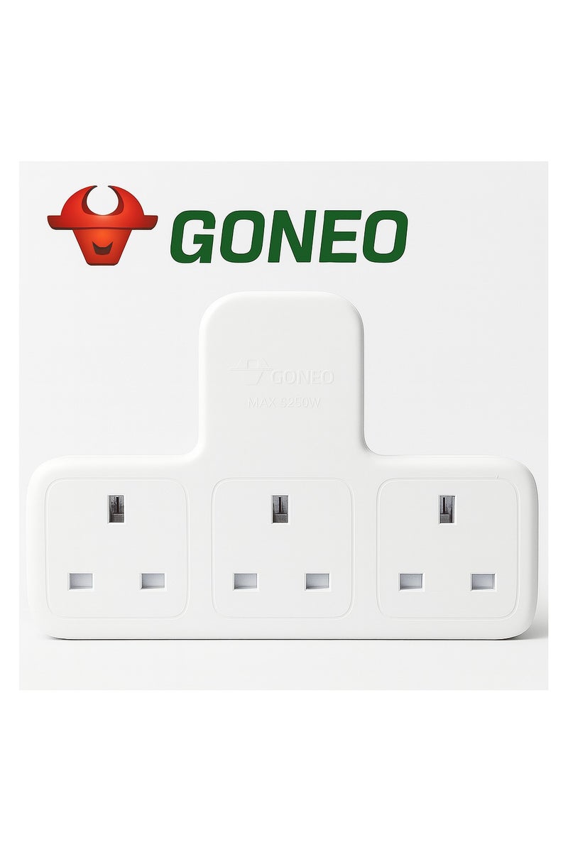 جونيو محول كهربائي ثلاثي 13 أمبير مع منفذي USB (A+C) من GONEO – طاقة قصوى 3250 واط، حاصل على علامة الجودة SASO، حاصل على إشارة المطابقة الخليجية – موديل EZ002U12 - Image 1