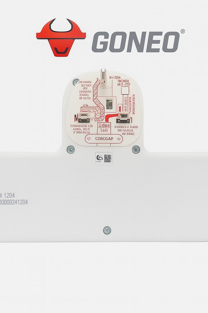 جونيو محول كهربائي ثلاثي 13 أمبير مع منفذي USB (A+C) من GONEO – طاقة قصوى 3250 واط، حاصل على علامة الجودة SASO، حاصل على إشارة المطابقة الخليجية – موديل EZ002U12 - Image 3