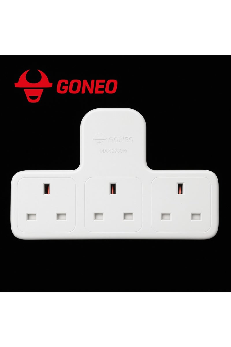 جونيو محول كهربائي ثلاثي 13 أمبير مع منفذي USB (A+C) من GONEO – طاقة قصوى 3250 واط، حاصل على علامة الجودة SASO، حاصل على إشارة المطابقة الخليجية – موديل EZ002U12 - Image 2