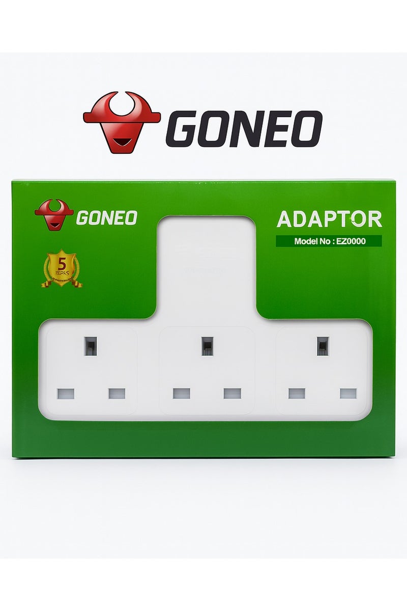 جونيو محول كهربائي ثلاثي 13 أمبير مع منفذي USB (A+C) من GONEO – طاقة قصوى 3250 واط، حاصل على علامة الجودة SASO، حاصل على إشارة المطابقة الخليجية – موديل EZ002U12 - Image 4