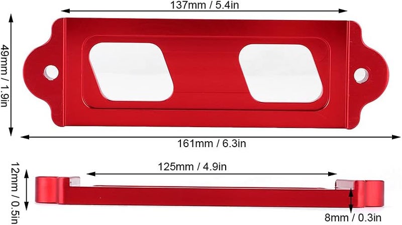 161mm Aluminum Battery Tie Down, Universal Fit for Civic, CRX (1988-2000), Car Battery Bracket (Red) - Image 4