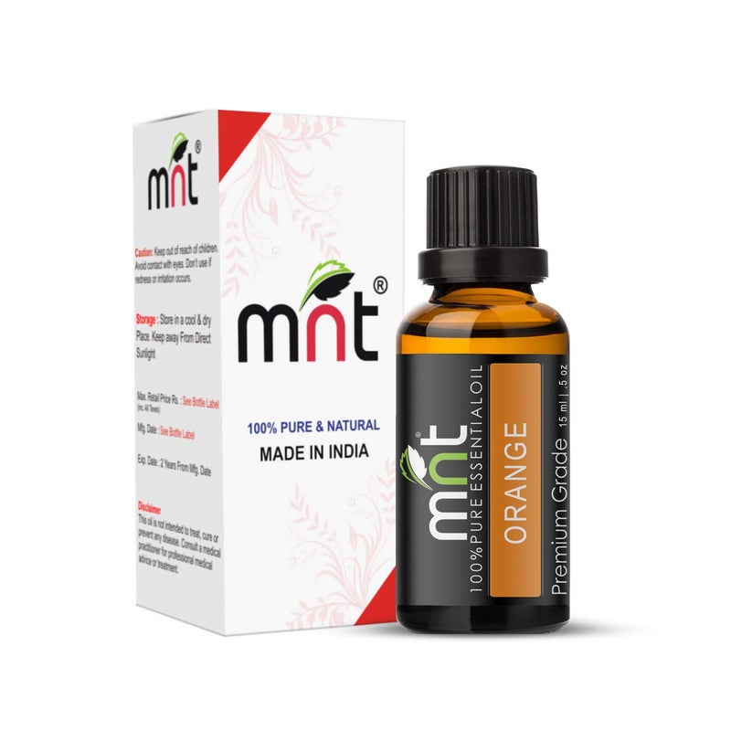 MNT MNT Orange Essential Oil  100 Pure  Natural Therapeutic Grade Oil for Skin Lightening Hair Body Face and Aromatherapy 15ML - Image 1