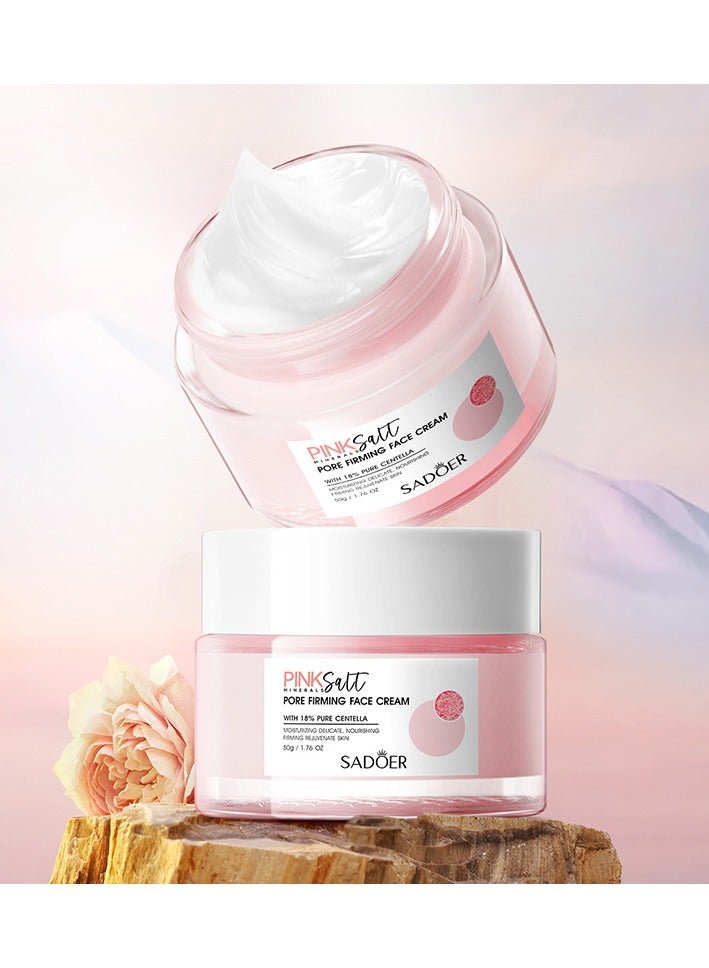 SADOER Himalayan pink Salt Pore Moisturizing Face Cream 18% Pure Centella Firming Face Cream for Glowing Skin - Image 1