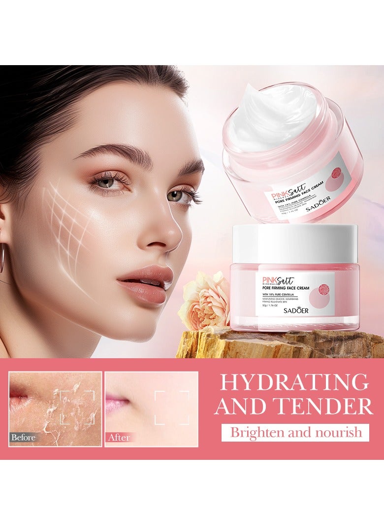 SADOER Himalayan pink Salt Pore Moisturizing Face Cream 18% Pure Centella Firming Face Cream for Glowing Skin - Image 2
