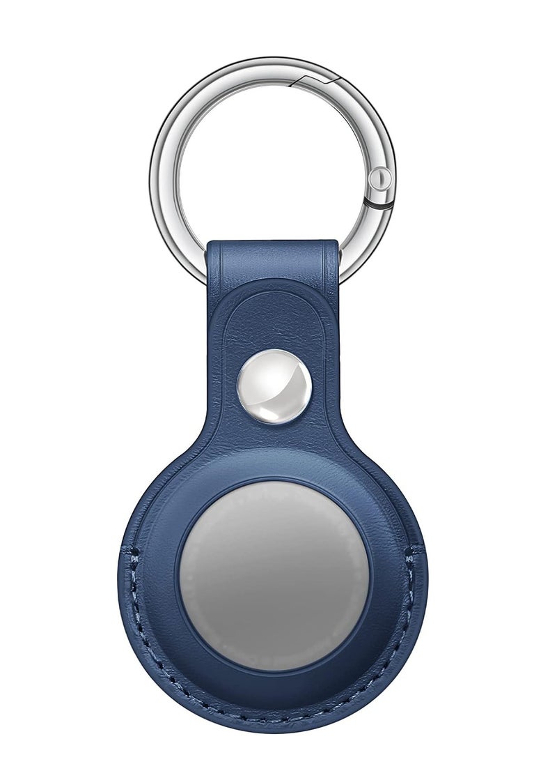 Generic AirTags Case [Upgrade Version], Leather AirTags Holder with Anti-Lost Design, Protective AirTag Keychain Accessories for Apple Air Tag Key Ring Tracker, Dog Collar (Pacific Blue)  - Image 1