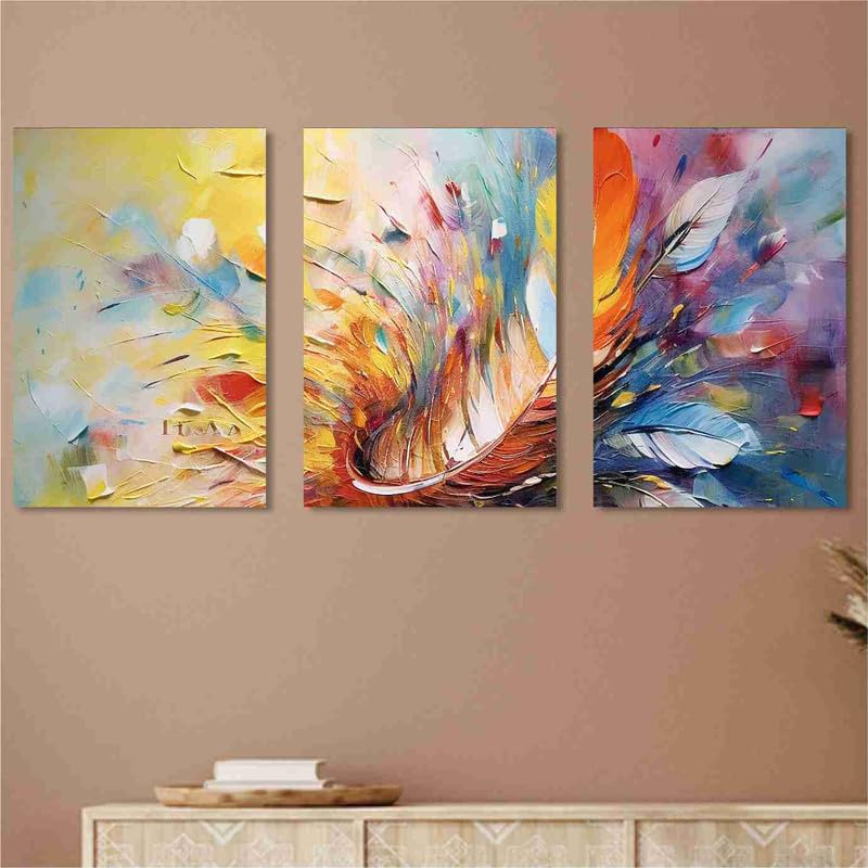 SAF Set Of 3 Wooden Framed Canvas Painting|| Modern Abstract Art Canvas Wall Art Painting for Home Décor And Office||For Bedroom,Living Room Home wall and Office Interior PRE-CR-232 - Image 5