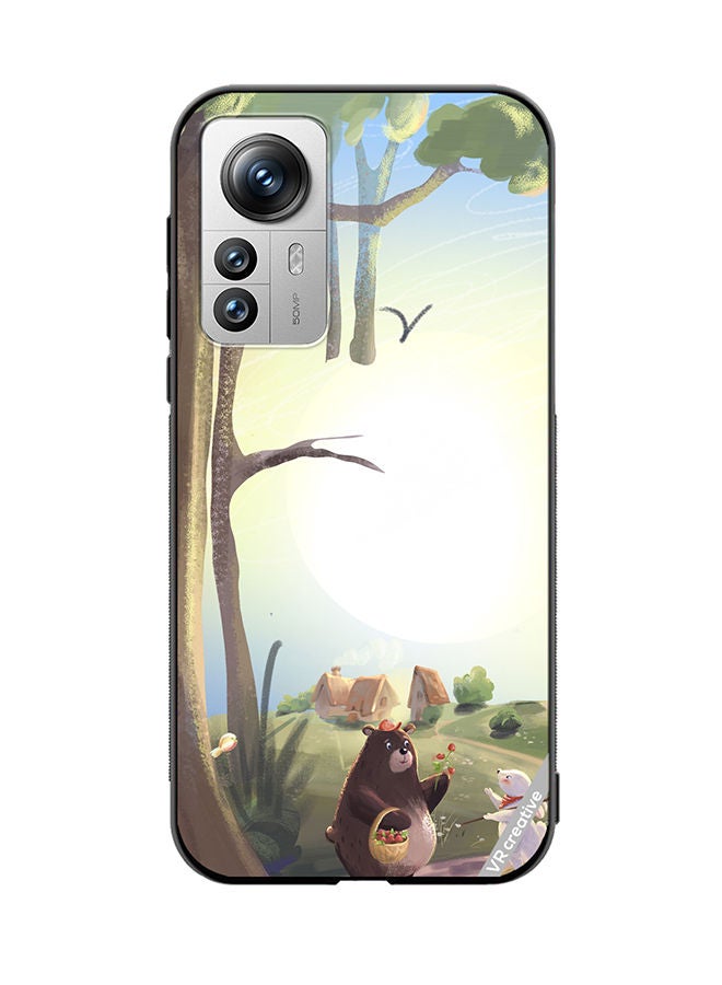 VR CREATIVE Protective Case Cover For Xiaomi 12 Pro Bear And Rabbit Design Multicolour - Image 1