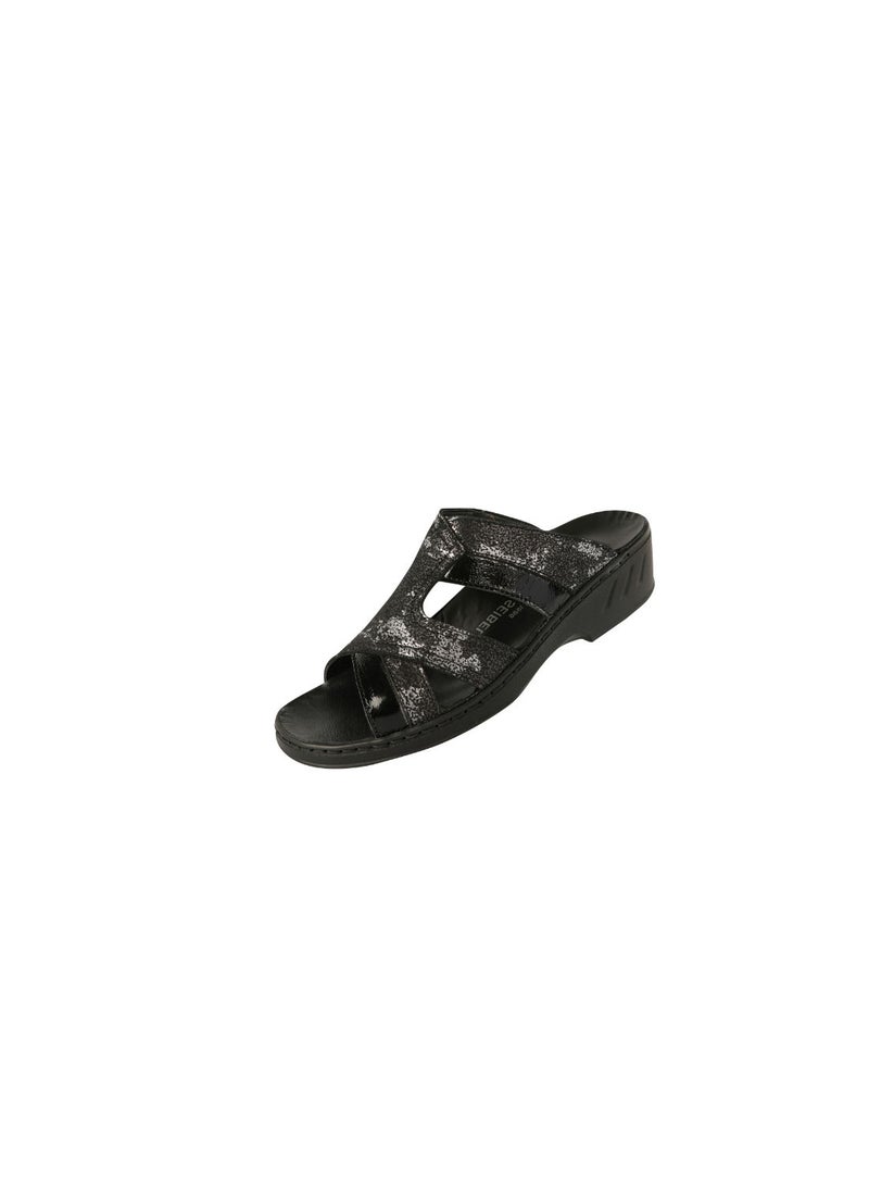 Josef Seibel Ladies Comfort Wedge Sandals 08845AR Shiny Black - Image 3